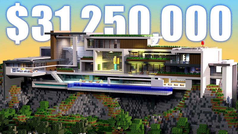 Modern Hillside Mansion on the Minecraft Marketplace by 4KS Studios