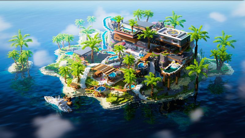 Tropical Furniture Mansion on the Minecraft Marketplace by 5 Frame Studios