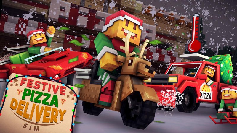 Festive Pizza Delivery Sim on the Minecraft Marketplace by 57Digital