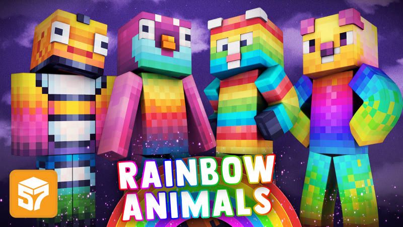 Rainbow Animals on the Minecraft Marketplace by 57Digital