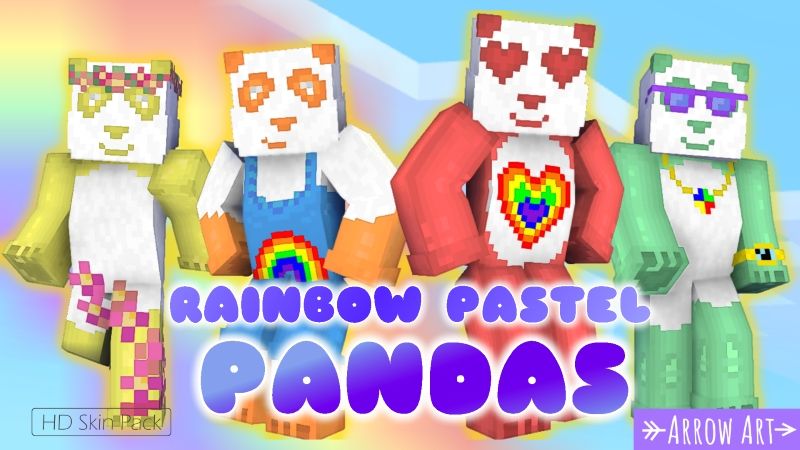 Rainbow Pastel Pandas on the Minecraft Marketplace by Arrow Art Games