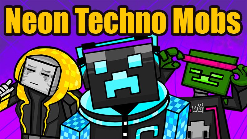 Neon Techno Mobs on the Minecraft Marketplace by BBB Studios