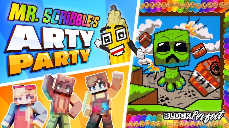 Mr. Scribble's Arty Party on the Minecraft Marketplace by Block Perfect Studios