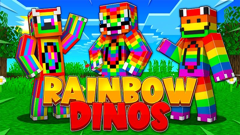 Rainbow Dinos on the Minecraft Marketplace by Builders Horizon