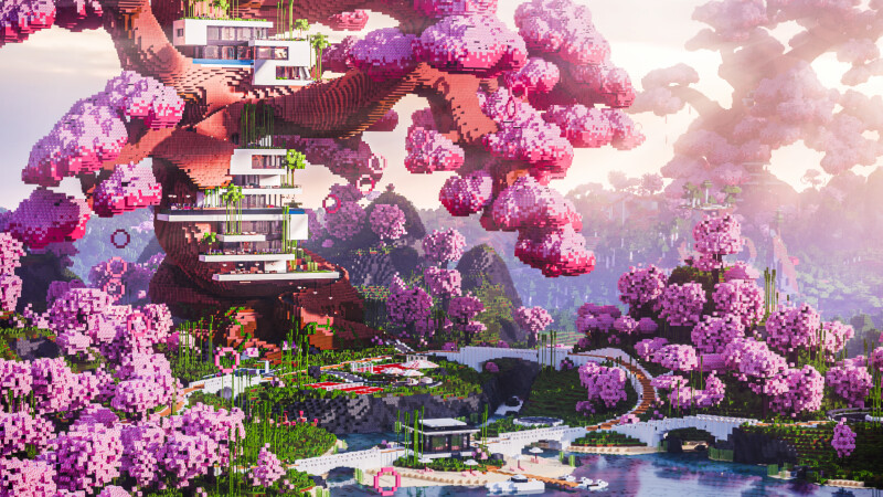 Cherry Tree Mega Mansion on the Minecraft Marketplace by CrackedCubes