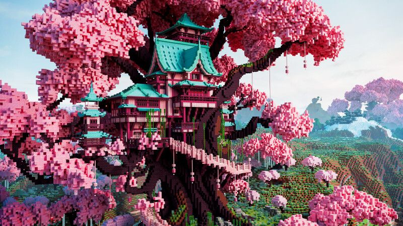 Cherry Tree Temple on the Minecraft Marketplace by crackedcubes