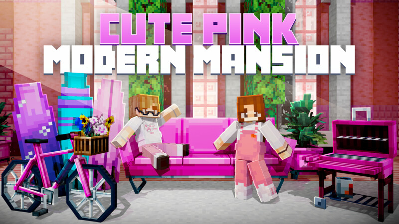Cute Pink Modern Mansion on the Minecraft Marketplace by CrackedCubes