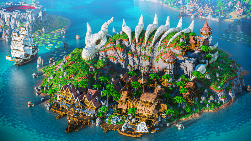 Dragon Skeleton Island on the Minecraft Marketplace by CrackedCubes