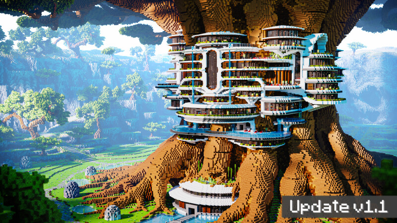 Mega Tree Mansion on the Minecraft Marketplace by CrackedCubes