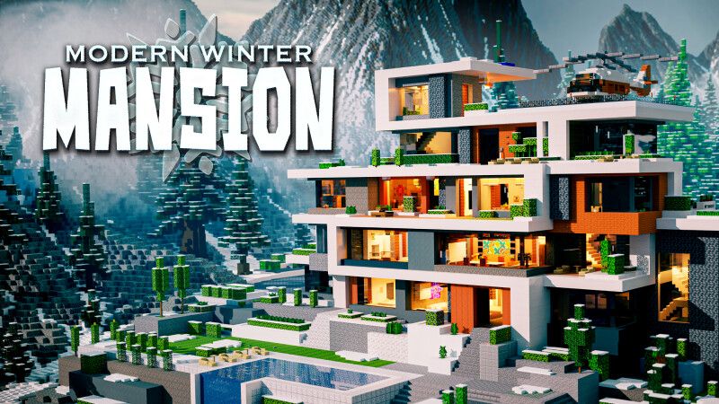 Modern Winter Mansion on the Minecraft Marketplace by CrackedCubes