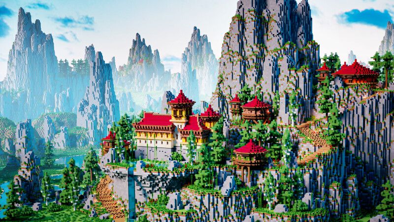 Mountainside Temple on the Minecraft Marketplace by CrackedCubes