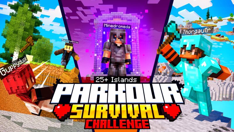 Parkour Survival Challenge on the Minecraft Marketplace by CrackedCubes