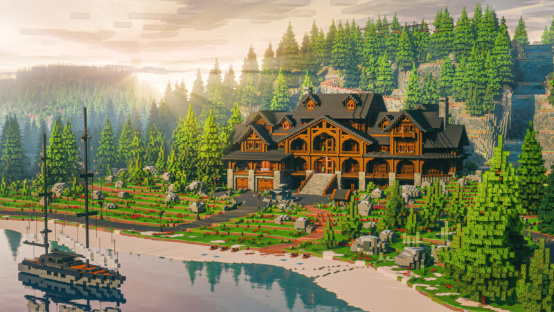 Rustic Log Mansion 2 on the Minecraft Marketplace by CrackedCubes