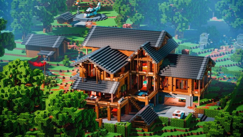 Rustic Log Mansion