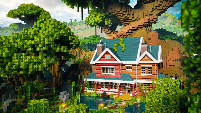 Suburban Jungle Home on the Minecraft Marketplace by CrackedCubes