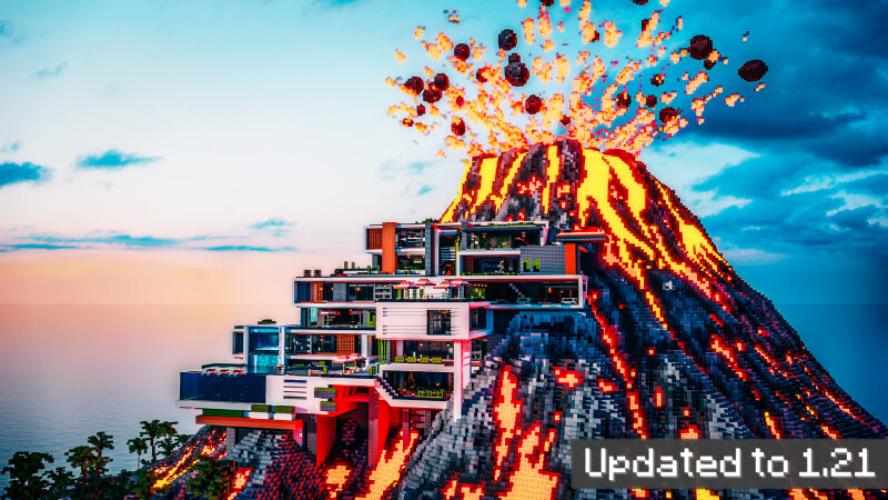 Supervolcano Mansion on the Minecraft Marketplace by CrackedCubes