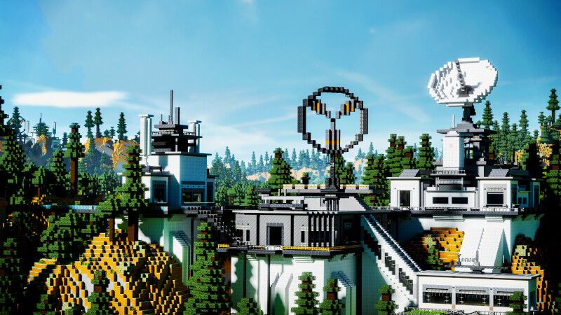 Taiga Tree Sci-Fi Base on the Minecraft Marketplace by CrackedCubes