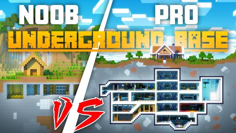 Noob vs Pro Underground Base on the Minecraft Marketplace by Cubed Creations