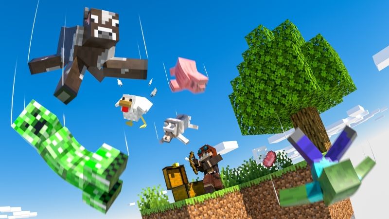 Skyblock: Raining Mobs on the Minecraft Marketplace by Cubed Creations