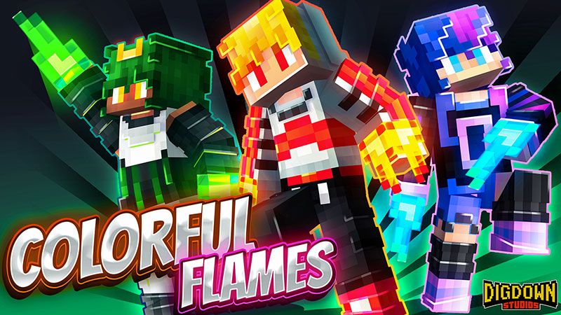 Colorful Flames on the Minecraft Marketplace by Dig Down Studios