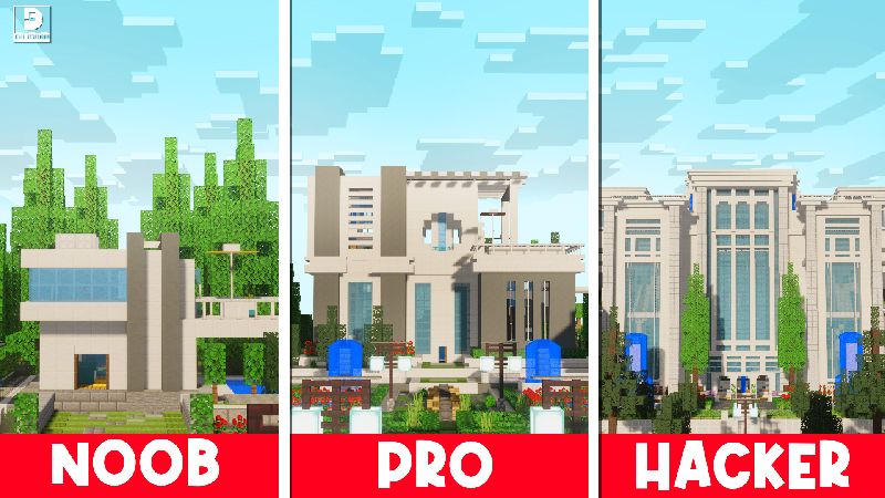 Mansion: Noob vs Pro vs Hacker on the Minecraft Marketplace by Diluvian