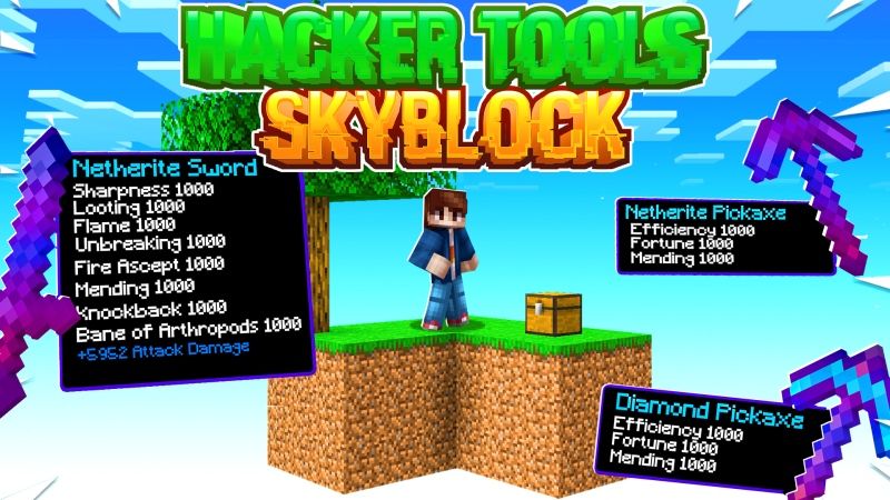 Hacker Tools Skyblock on the Minecraft Marketplace by Fall Studios