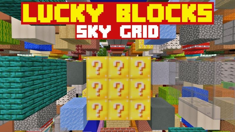 Lucky Blocks Sky Grid on the Minecraft Marketplace by Fall Studios