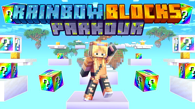 Rainbow Blocks Parkour on the Minecraft Marketplace by Fall Studios