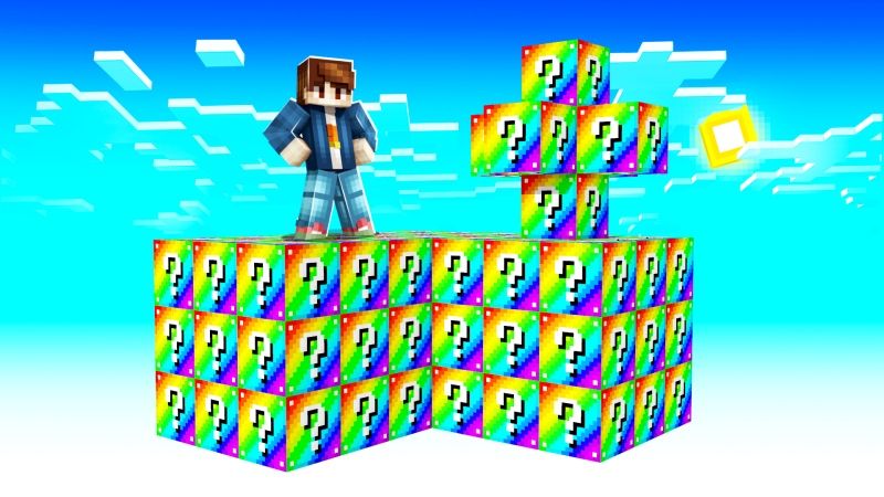 Skyblock Rainbow Lucky Blocks on the Minecraft Marketplace by Fall Studios