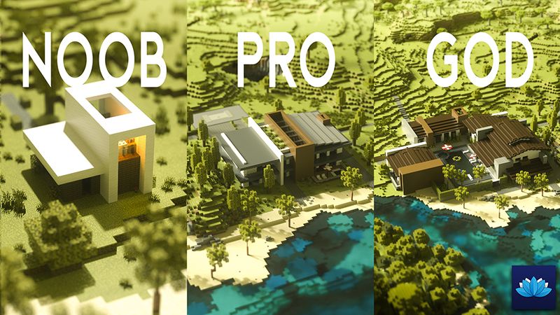 Fancy Houses: Noob x Pro x God on the Minecraft Marketplace by Floruit