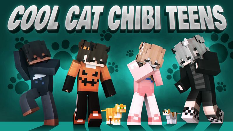 Cool Cat Chibi Teens on the Minecraft Marketplace by Giggle Block Studios