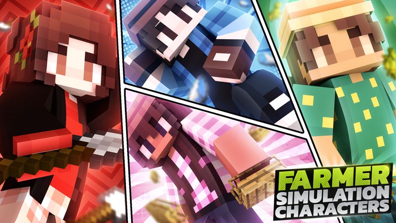 Farmer Simulation Characters on the Minecraft Marketplace by Giggle Block Studios