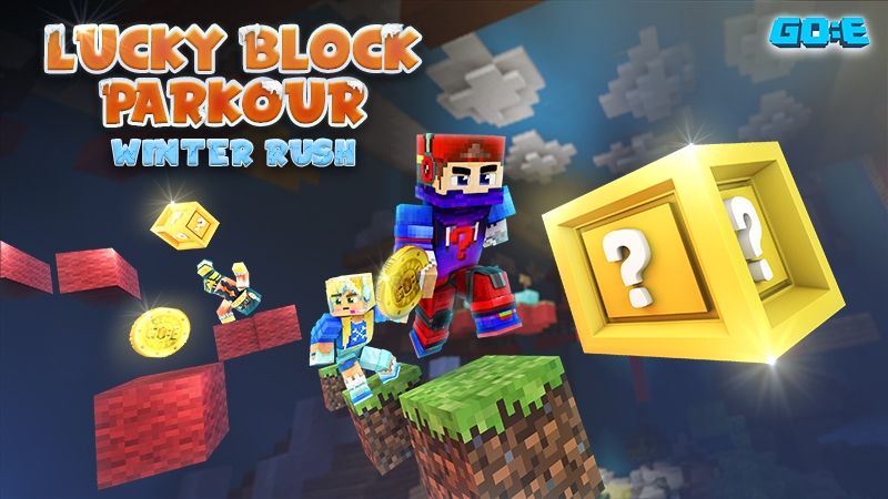 Lucky Block Parkour-WinterRush on the Minecraft Marketplace by GoE-Craft