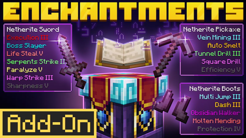 Enchantments Add-On on the Minecraft Marketplace by HorizonBlocks