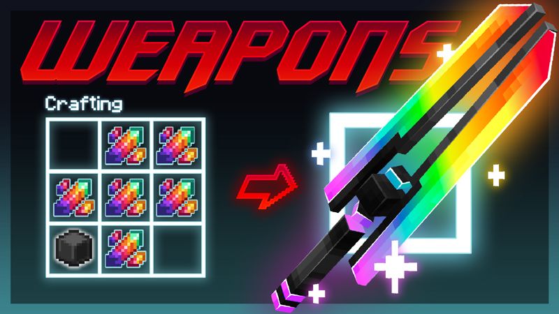 Rainbow Weapons on the Minecraft Marketplace by HorizonBlocks