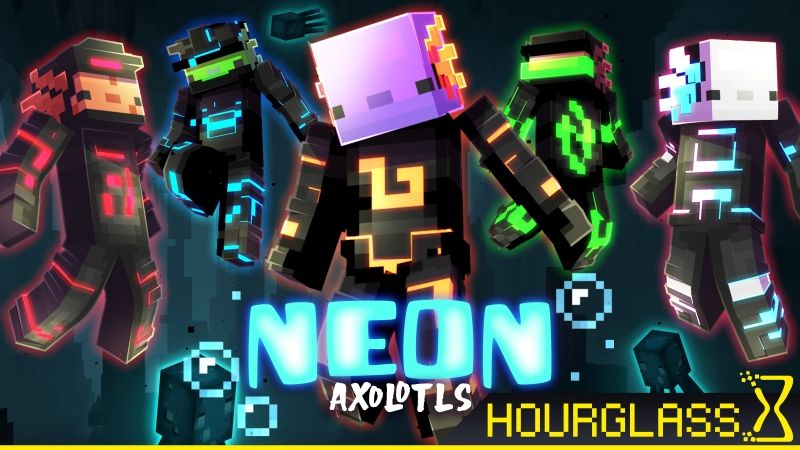 Neon Axolotls on the Minecraft Marketplace by Hourglass Studios