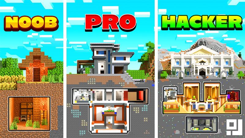 Noob VS Pro VS Hacker Bunkers on the Minecraft Marketplace by inPixel