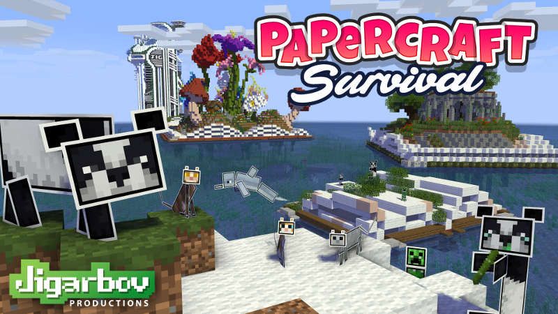 Papercraft Survival on the Minecraft Marketplace by Jigarbov Productions