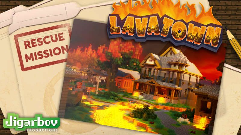 Rescue Mission: Lava Town on the Minecraft Marketplace by Jigarbov Productions