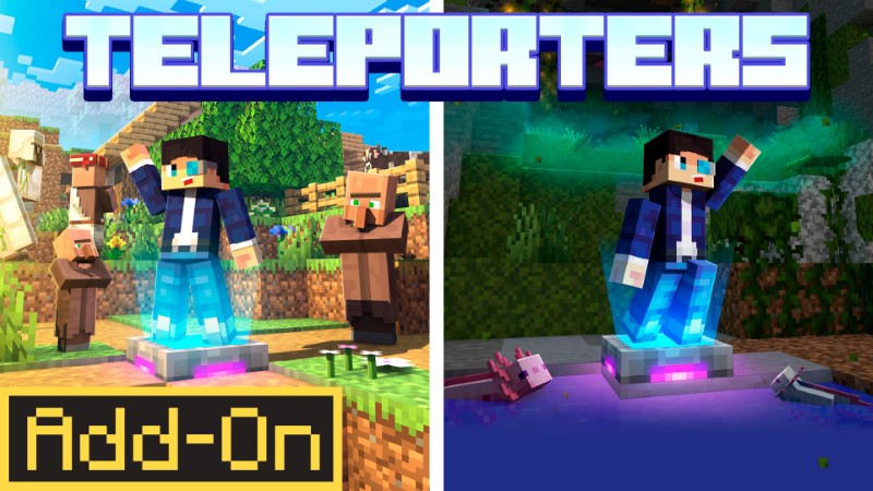 Teleporters Add-On v1.0.3 on the Minecraft Marketplace by JWolf Creations