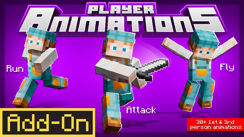 Player Animations Add-On on the Minecraft Marketplace by Kreatik Studios