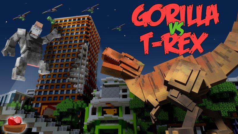 Gorilla vs. T-Rex on the Minecraft Marketplace by Lifeboat