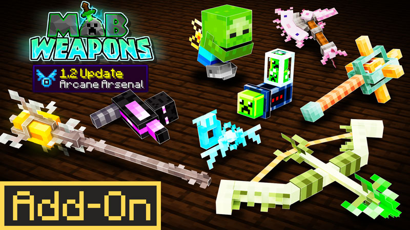 Mob Weapons v1.2 Add-On on the Minecraft Marketplace by Logdotzip
