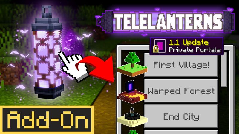 Telelanterns Add-On on the Minecraft Marketplace by Logdotzip