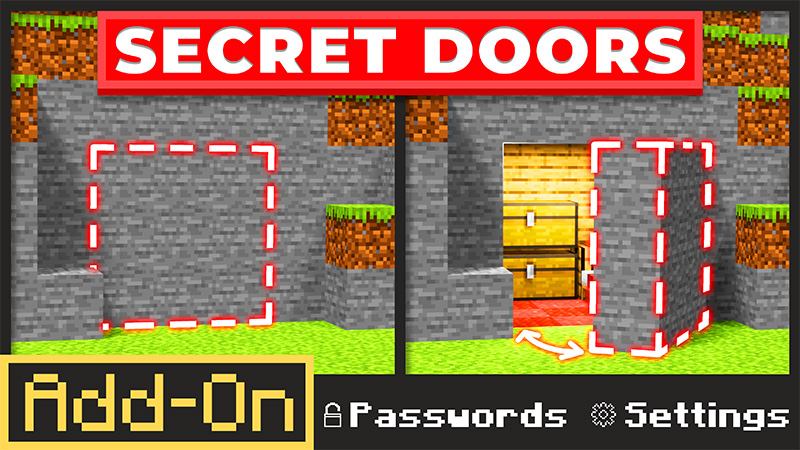 Secret Doors Add-On on the Minecraft Marketplace by Mob Pie