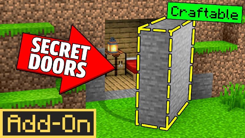 Secret Doors Add-On on the Minecraft Marketplace by Mod Block