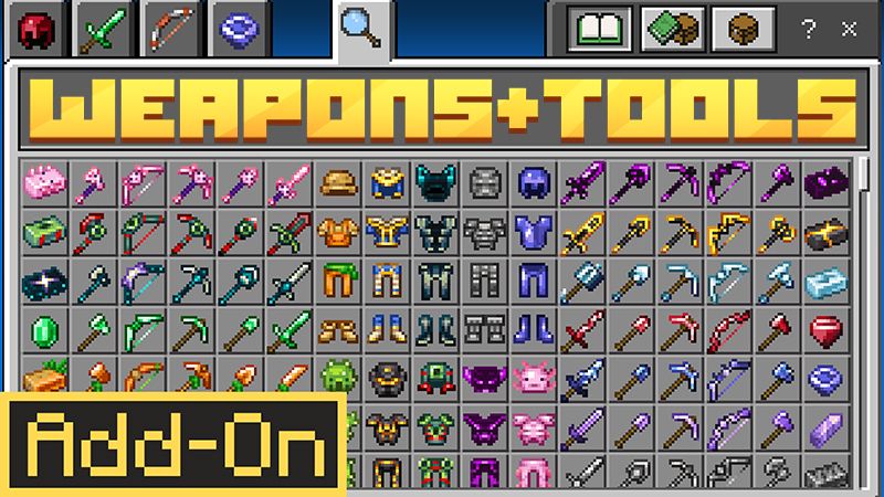 Weapons + Tools Add-On on the Minecraft Marketplace by Mythicus