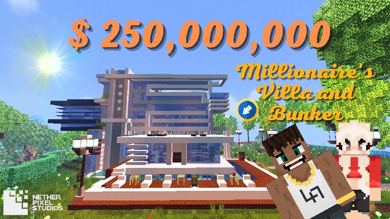 Millionaire's Villa and Bunker on the Minecraft Marketplace by Netherpixel