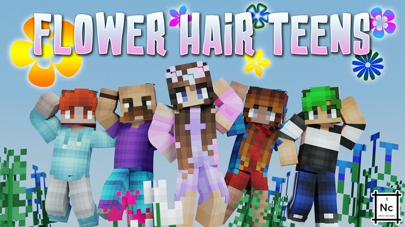 Flower Hair Teens on the Minecraft Marketplace by Nitric Concepts