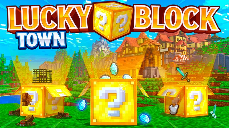 Lucky Block Town on the Minecraft Marketplace by Norvale